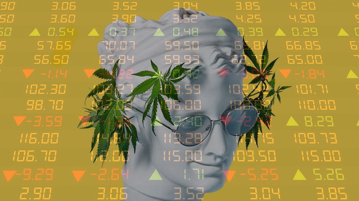Marijuana stock statue